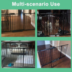 ALLAIBB Extra Wide Pressure Mounted Baby Gate Walk Through Child Kids Safety Toddler Tension White Long Large Pet Dog Gates with Extension for doorways Kitchen (52.76-57.48"/134-146cm, Black)