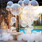 RUBFAC 129pcs Clear Balloons Different Sizes 18 12 10 5 Inches for Garland Arch, Transparent Balloon for Birthday Baby Shower Wedding Party Decoration