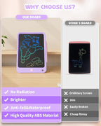 LCD Writing Tablet 10 Inch, Toys for 3 4 5 6 7 8 9 10 Year Old Boys Girls, Colorful Doodle Board Drawing Tablet, Gift for Boys Toddlers Age 3-12 Years, Memo Board, Drawing Pads with Lanyard(Purple)