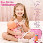 Baby Doll Bottles Accessories Set for Toddlers, 2 Milk Bottle 2 Juice Bottles and 2 Toy Pacifier (Red)