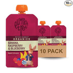 Pumpkin Tree Peter Rabbit Organics, Organic Raspberry, Banana and Blueberry 100% Pure Fruit Snack, 4 oz. Squeeze Pouches (Pack of 10)
