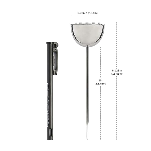 CDN Thin Tip Thermometer | ProAccurate®, 4.75" Stem, Digital, Hold, Max, Waterproof, NSF Certified, Ideal for Cooking, Brewing - DTQ450X