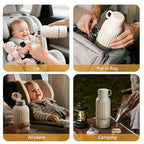 Snow Bear Portable Bottle Warmer for Travel, Fast Heating in 2.5 Mins for Breast Milk, 10200mAh Battery with LED Display, 17oz Large Capacity, Baby Bottle Warmer with Precise Temperature Control