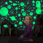 Glow in The Dark Stars for Ceiling Decor,849 Pcs Glowing Stickers for Ceiling Planets, Luminous Stars and Dots Wall Decals Kids Living Room,Rocket Astronaut Decorations for Boys Girls