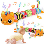 Baby Toys 0-6 6-12 Months, Sensory Musical Animal Stuffed Toy for Infant 0-3 3-6 Months, Tummy Time Toys with Mirror Crinkle Rattle, Plush Unicorn Cat Toy Gifts for 0 1 2 3 4 5 6+ Months Boys Girls