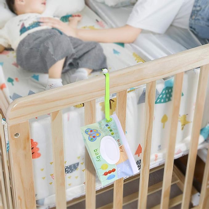 FEBSNOW 4 Pack Baby Wipes Container, Reusable Portable Wet Wipe Pouch, Wipe Dispenser Container, Baby Travel Wet Wipe Holder