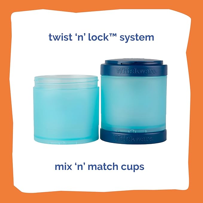 Whiskware Disney Pixar Stackable Snack Containers for Kids, 3 Stackable Snack Cups for School and Travel, Finding Nemo with Nemo and Dory