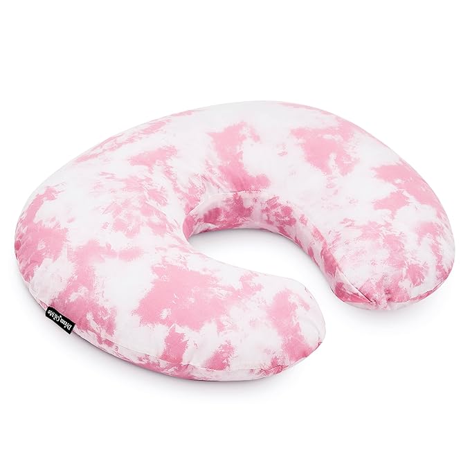 Dream On Me Beeboo Nursing Pillow and Positioner, Breastfeeding and Bottlefeeding Pillow, Removable and Washable Pillow Cover, Soft and Breathable Fabric, Pink