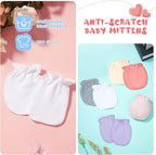 Syhood 6 Pairs Newborn Baby Mittens Cotton No Scratch Infant Gloves Mitten for Baby 0-6 Months Boys Girls