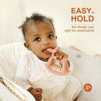 Baby Teether Toys for Teething Relief, Teething Toys 3-6 Months Food Grade Silicone Teether with Storage Box and Pacifier Clip, Baby Essential (Clear Clip+Box)