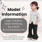 2 Pack Toddler Baby Girl Pants Flare Leggings Ribbed Knit Newborn Bell Bottoms Solid Ruffle Infant Pants for Girls