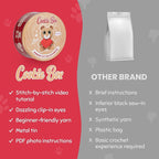 Cookie Box Crochet Kit for Beginners - Learn to Craft Amigurumi Stuffed Animals - Knitting Gift for Kids and Adults - Beginner-Friendly Yarn - Stitch-by-Stitch Video Tutorial - Bear Charlie