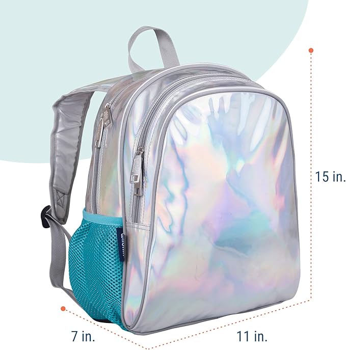 Wildkin 15-inch Kids Backpack – Durable, Padded, Adjustable for School & Travel - Holographic