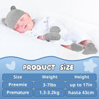 Cuffbow 4 Pcs Preemie Hats Mittens and Socks Set Preemie Mittens Warm Terry Socks for Baby