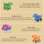 Veslier Dinosaur Car Toy for 2 3 4 5 Years Old Boys, Friction Power Carrier Truck with 4 Pack Small Pull Back Dino Car, Christmas Birthday Gift for 18+ Months Boy Girl Kids Toddlers