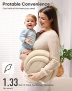 Baby Changing Pad with Waterproof & Wipe-Clean, Non-Slip Foldable PU Diaper Changing Pad, Adjustable Safety Belt, Changing Pad for Dresser, Changing Table,24"X16",Beige