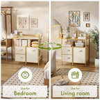 Amazer Baby Changing Table, Bamboo Diaper Changing Station with 3 Removable Storage Drawers, Baby Dresser Table with Flat Top, Large Storage Nursery Organizer Shelves with Pad, Mesh Pocket