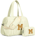 Duffle Bag for Travel Women, Travel Bags，Teenage Girls Gift Ideas-Initial Overnight Bag with Wet Pocket，Lightweight Weekender Bags Personalized Gym Tote with Makeup Pouch