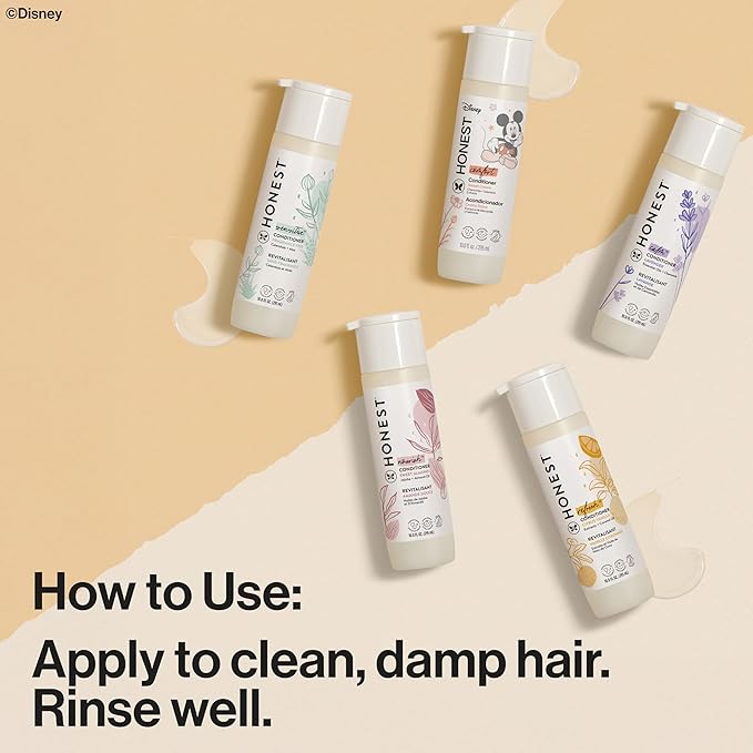 The Honest Company 2-in-1 Cleansing Shampoo + Body Wash I Gentle Enough for Baby I Dermatologist Tested, Tear-free, Hypoallergenic I Disney’s Mickey Mouse Comfort Sweet Cream, 10 fl oz