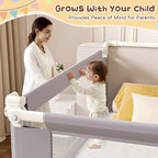 3-Piece Twin Size Bed Rail for Toddlers - Adjustable Baby Bed Rail Guard, Kids Safety Bed Rail for Twin Size Bed (74.8"x74.8"x39"-Purple)