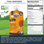 Li’l Hala Chicken Pad Thai Baby Food Pouches – Free-Range Chicken & Organic Veggies – Toddler Meals with Meat – Protein & Healthy Fats Puree – No Hormones – 6+ Months – 3.5 oz (12 Pack)