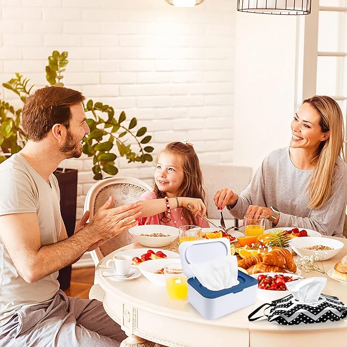 8Pcs Baby Wipes Dispenser, Reusable Baby Wipe Holder Box and Portable Wet Wipes Pouch, Refillable Wipes Pouch Case Container with Lid for Bathroom Baby Nursery Kitchen Office Travel (Black)