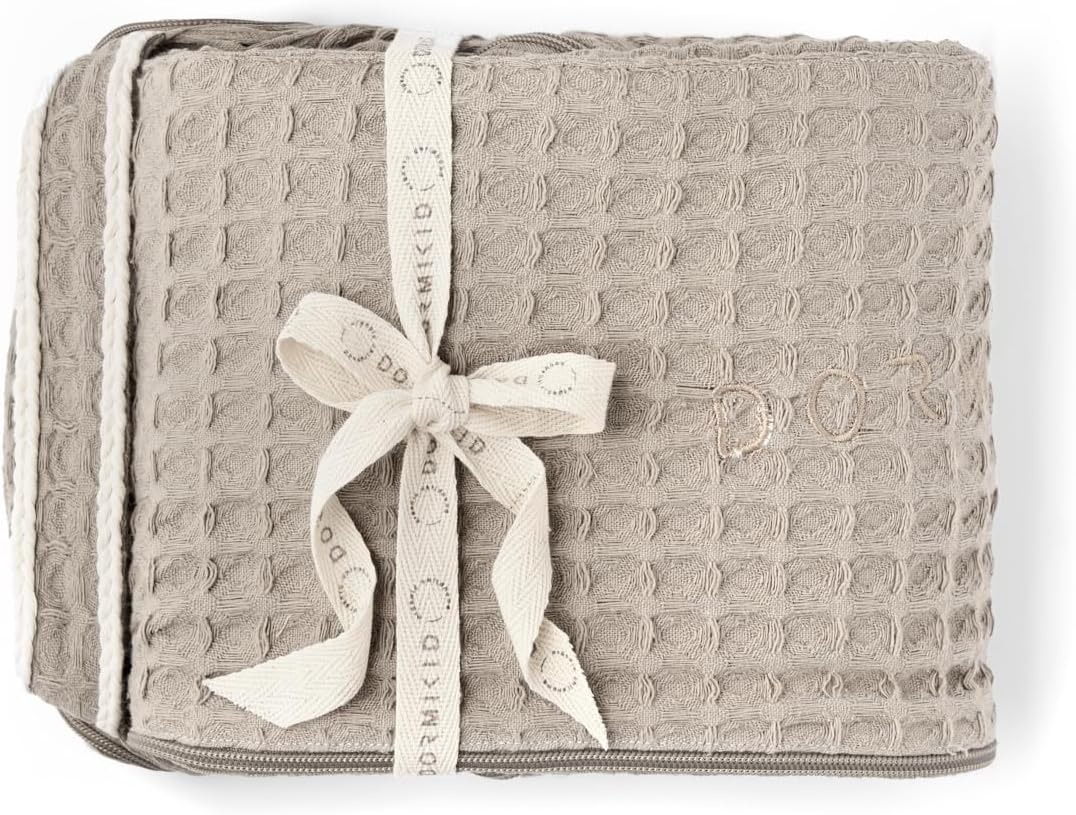 Organic Cover for Nursing Pillow • Premium Quality 100% Cotton Oeko-Tex Standard • Cover for Breastfeeding and Bottle Feeding Pillow • Soft and Breathable • Only Cover (Brown waffle)