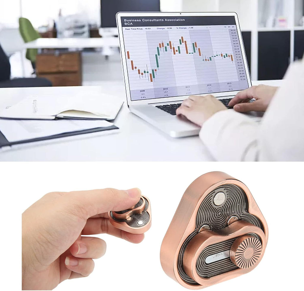 Rotation Fidget Slider, Tricyclic EDC Magnetic Metal Fidget for Adult Durable Dual Slider Anxiety Stress Relief Toys ADHD Autism Sensory Toys Funny Desk Toys Gifts for Man
