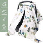 TANOFAR Car Seat Cover Baby, Carseat Covers Baby Boy Girl, Peekaboo Opening Infant Car Seat Cover for Winter, Warm & Cozy, Adventure Mountain