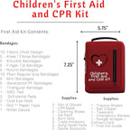 Portable First Aid Kit for Kids with CPR Shield - Ideal for Home, Car, School, Camping, and as a Travel First aid kit. Latex-Free Bandages – Children First Aid Guide by The Life Safety Pro