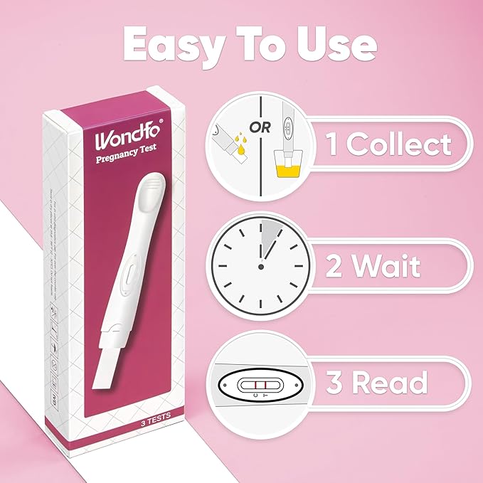 Wondfo Pregnancy Test - Detect HCG with 99% Accuracy - Easy to Use at Home HCG Urine Test with Fast and Reliable Results - [3 Count]