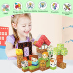 Magnetic Blocks Building Toys Set, Magnetic Building Blocks Kit Magnet Cubes for Boys Girls Ages 3-8, STEM Sensory Construction Toys for Kids Birthday Christmas