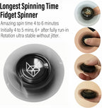 FREELOVE Metal Fidget Spinner, Stainless Steel Heavy, Long Spinning Toys, Cool Silent, Small Mini Fox Figette Spiner for Adults Men Anxiety, Quiet Bearing, Black