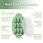 Haakaa Baby Popsicle Mold - Baby Food Maker & Breastmilk Teething Freezer Tray - BPA Free Silicone-Green