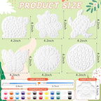 6 Pack Paint Your Own Plaster Stones - Kids Summer Arts and Crafts Garden Handprint Stepping Stone Painting Kit DIY Ceramic Craft Pottery Outdoor Painting Gifts for Kids Ages 4-12