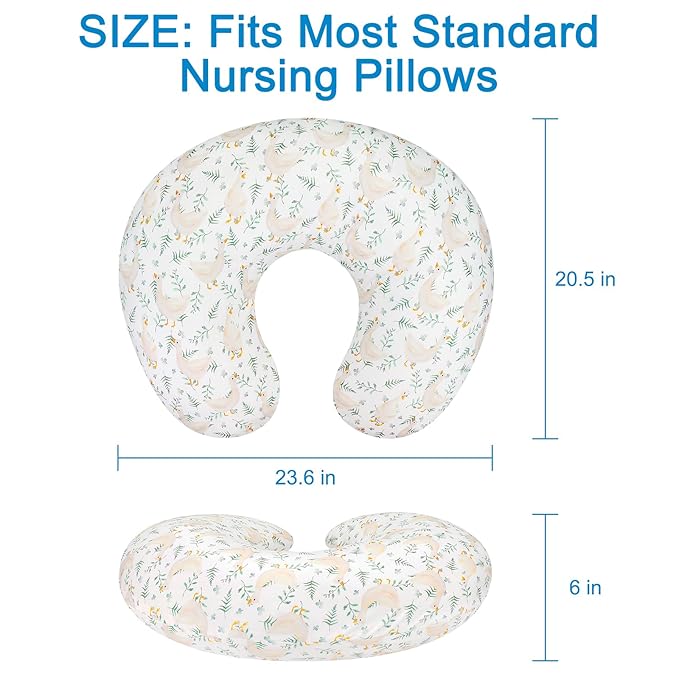 Accmor 2 Pack Nursing Pillow Covers, Stretchy Nursing Cover for Breastfeeding, Ultra Soft Comfortable Pillow Slipcover for Baby Girls Boys Newborn