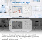 VTech VM3252 Video Baby Monitor with 1000ft Long Range, Auto Night Vision, 2.8” Screen, 2-Way Audio Talk, Temperature Sensor, Lullabies