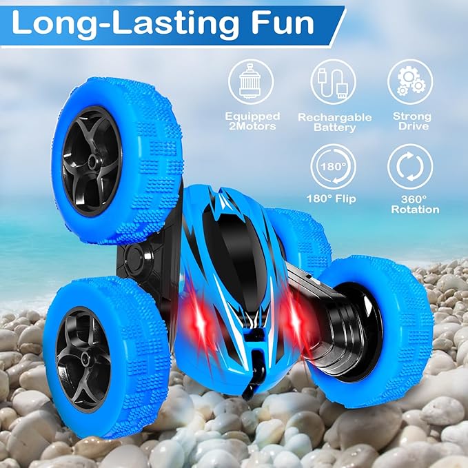FREE TO FLY Remote Control Car Boys Toys: 360 Flip Rc Cars 2.4Ghz Double-Sided Rotating Stunt Car 6 7 8 9 10 11 12 Year Old Kids Girls Outdoor Indoor