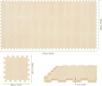 qqpp EVA 18 Tiles Baby Play Mat for Playing, Interlocking Foam Floor Mats for Tummy Time & Crawling, Puzzle Flooring Tiles with Laser Pattern for Kids. Beige. QL-91(J) b18N