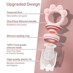 2 Pack Baby Fruit Food Feeder+Breastmilk Popsicle Molds,Baby Teethers,BPA Free,2mm Fine Holes to Prevent Choking,Perfect for Teething Relief & Infant Solid Food Introduction,3 M+（ Mauve Pink, Cream）