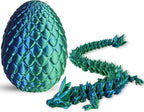 3D Printed Dragon Egg - Dragon Fidget, Crystal Dragon Articulated, Dragon Egg Decor 3D Printed Gift for Birthday for Home/Office Desktop Decor (Green)