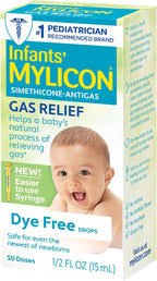Mylicon Gas Relief Drops for Infants and Babies, Dye Free Formula, 0.5 Fluid Ounce