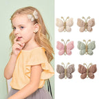 12 Pcs Butterfly Hair Bow Girl, Beige Kid's Cute Hair Clips Barrettes Accessories for Infants Toddlers Baby Kids Fine Hair