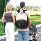 Hap Tim Baby Diaper Bag for Boys Girls, Large Backpack Diaper Bags with Double Compartments, Baby Registry Search Shower Gifts Stuff Newborn Must Haves（7340-BH）