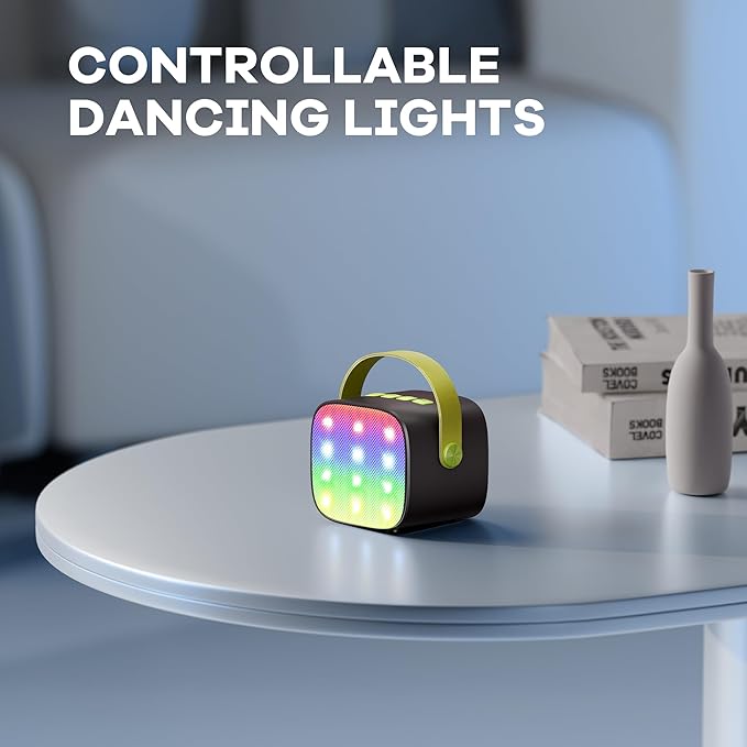 YLL Mini Karaoke Machine with 2 Wireless Microphones, TOP Kids Gifts for Girls Ages 3, 4, 5, 6, 7, 8, 9,10,11,12 +Year Old, 4-12 Years Old Birthday Toy Gift for Girls Boys Party (Black Green)