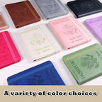 Melsbrinna Rfid Passport Holder for Travel women/Men, Cute Passport Wallet Rfid Blocking Card Slots, Rfid Passport Cover/CaseTravel Wallet, Passport Book Holder (1, Beige)