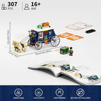 Western Treasure Stagecoach Lighting Building-Bricks Set - Old West Carriage and Horse 307 Pcs Collection Display Set for West Lovers