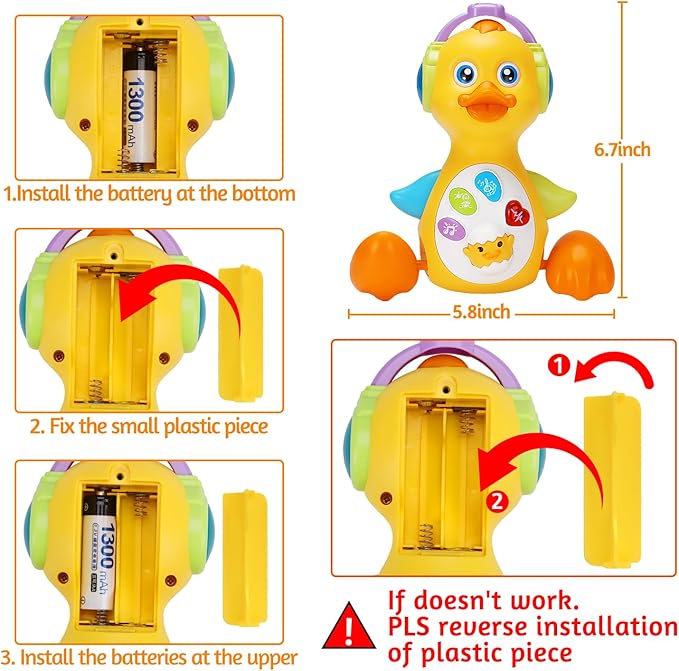 Baby Musical Duck Toy Dancing Crawling Tummy Time, Light Up Infant Toys 0-3-6 6-12 12-18 Months Gifts for 1 2 Year Old Boys Girls Baby Learning Development Toddler Toys Age 0-2