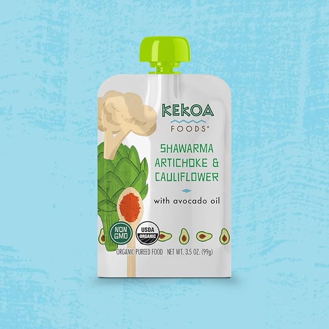 Kekoa Foods Variety Pack Mix 6 Pack - Apple & Ginger, Curry Vegetable Mango, Mango Paprika, Peas & Mint, Shawarma, Artichoke & Cauliflower, Squash & Kale with Turmeric | 3.5 oz Pouches