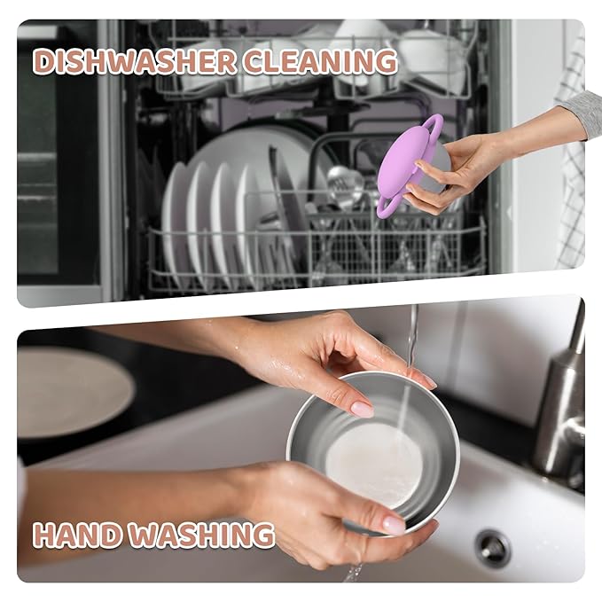 Stainless Steel Snack Containers for Kids, 2 Pack Toddler Snack Containers with Silicone Lids & Handles, Safe and Durable, Snack Cups for Toddlers Spill Proof